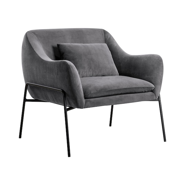 Armen Living Karen Gray Velvet Modern Accent Chair LCKRCHGRY - main